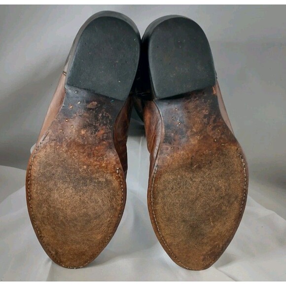 JB Dillon Cowboy Boots Size 9 EE Distressed Goat Leather Round Toe JBM3205 main image 5